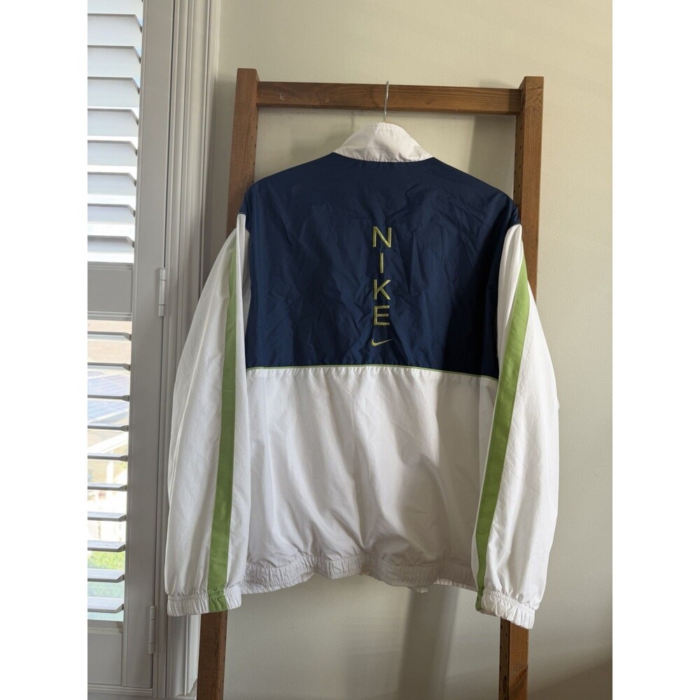Vintage Nike Jacket Womens L Windbreaker Swoosh Spell Out Retro 90s Track